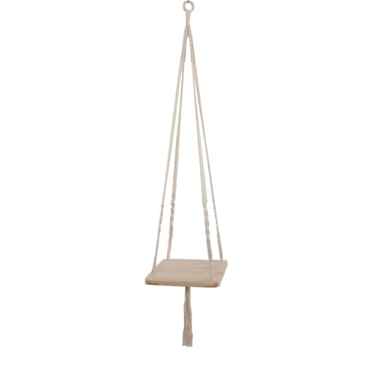 Flora Bunda 10" x 10" Macramé Hanging Shelf in White | Michaels®